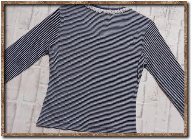 ギャラリービスコンティ ボーダー7分袖カットソー 紺×白 < ブランド  ギャラリービスコンティ ボーダー7分袖カットソー 紺×白 < ブランドの