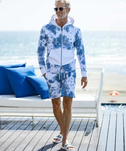 ☆ウノピュウノウグァーレトレリラックス ロゴ タイダイ スウェットパンツ ハーフパンツ 短パン ショートパンツ/メンズ < 男性ファッション ☆ウノピュウノウグァーレトレリラックス ロゴ タイダイ スウェットパンツ ハーフパンツ 短パン ショートパンツ/メンズ < 男性ファッションの