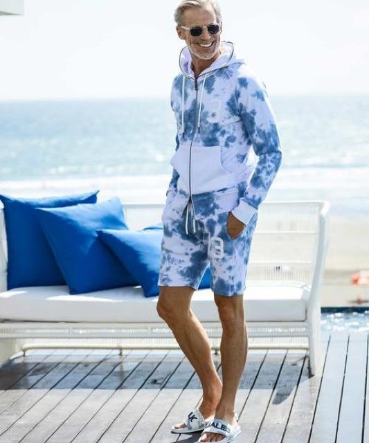 ☆ウノピュウノウグァーレトレリラックス ロゴ タイダイ スウェットパンツ ハーフパンツ 短パン ショートパンツ/メンズ < 男性ファッション ☆ウノピュウノウグァーレトレリラックス ロゴ タイダイ スウェットパンツ ハーフパンツ 短パン ショートパンツ/メンズ < 男性ファッションの