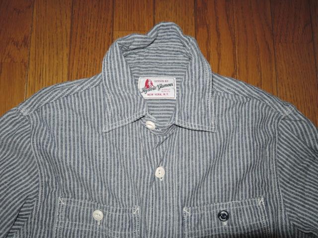 HYSTERIC GLAMOUR ヒステリックグラマー ストライプシャツ S ヒッコリー 長袖シャツ < ブランド HYSTERIC GLAMOUR ヒステリックグラマー ストライプシャツ S ヒッコリー 長袖シャツ < ブランドの