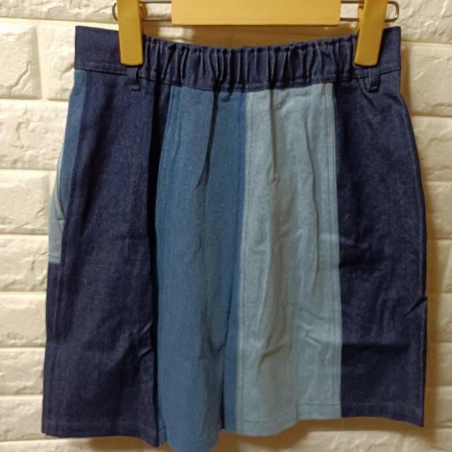 p.v.t★新品★パッチワークデニムミニスカート < 女性ファッション  p.v.t★新品★パッチワークデニムミニスカート < 女性ファッションの