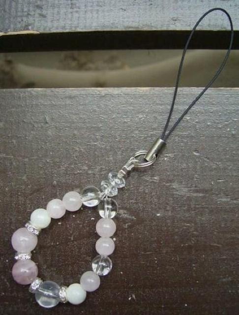 ☆即決☆ローズクォーツxマザーオブパールx水晶ストラップ < 家電/AV  ☆即決☆ローズクォーツxマザーオブパールx水晶ストラップ < 家電/AVの