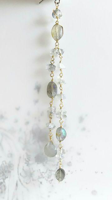 14kgf*ラブラドライトの片耳ロングピアス* 18069 < 女性アクセサリー/時計 14kgf*ラブラドライトの片耳ロングピアス* 18069 < 女性アクセサリー/時計の