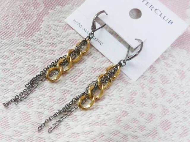 新品MACY'S CHARTER CLUB アンティーク調2色チェーンピアス < 女性アクセサリー/時計  新品MACY'S CHARTER CLUB アンティーク調2色チェーンピアス  < 女性アクセサリー/時計の
