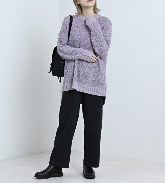 …Lupilien…ポップコーン ヤーン クルーネックチュニック 新品 ベージュ < 女性ファッション …Lupilien…ポップコーン ヤーン クルーネックチュニック 新品 ベージュ < 女性ファッションの