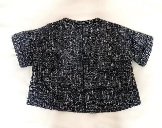 one wayワンウェイ●クロップドTシャツ●黒ブラック●ツイード風 < ブランド  one wayワンウェイ●クロップドTシャツ●黒ブラック●ツイード風 < ブランドの