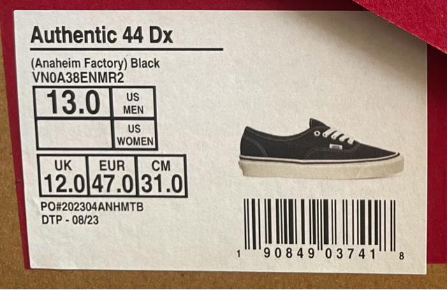 VANS (oY) VN0A38ENMR2 Authentic 44 Dx (Anaheim) Black 荢@pՕi