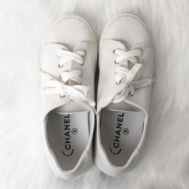 CHANEL シャネル キャンバス スニーカー シューズ ココマーク 38 < ブランド CHANEL シャネル キャンバス スニーカー シューズ ココマーク 38 < ブランドの