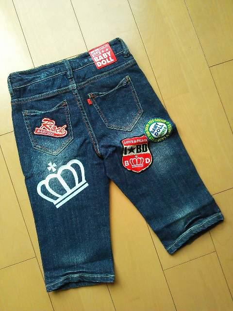 新品ワッペンデニムハーフパンツ120ベビドBABYDOLLベビードール < ブランド 新品ワッペンデニムハーフパンツ120ベビドBABYDOLLベビードール < ブランドの