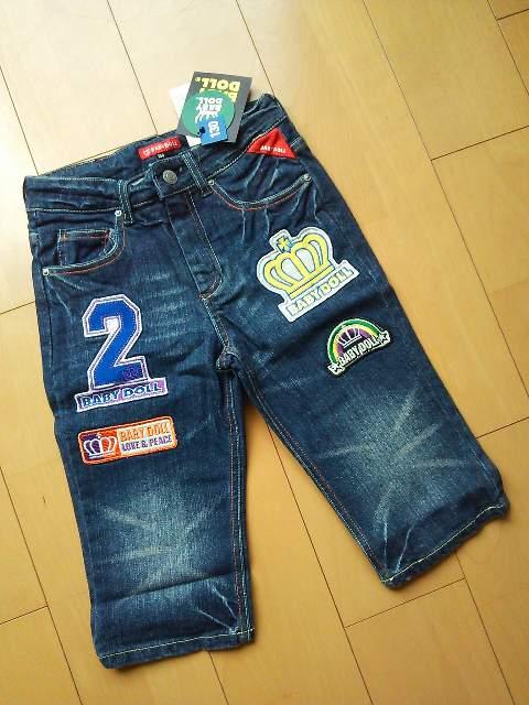 新品ワッペンデニムハーフパンツ120ベビドBABYDOLLベビードール < ブランド 新品ワッペンデニムハーフパンツ120ベビドBABYDOLLベビードール < ブランドの