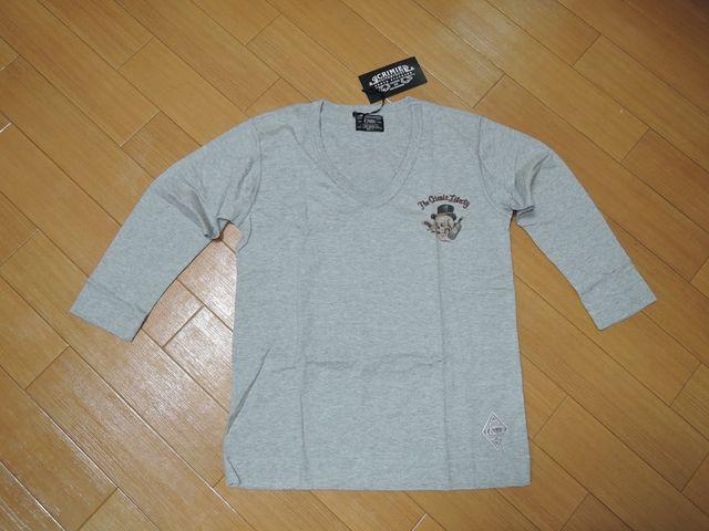 新品CRIMIEクライミーカットソーS灰Vネック7分丈スカルロンT < ブランド  新品CRIMIEクライミーカットソーS灰Vネック7分丈スカルロンT < ブランドの