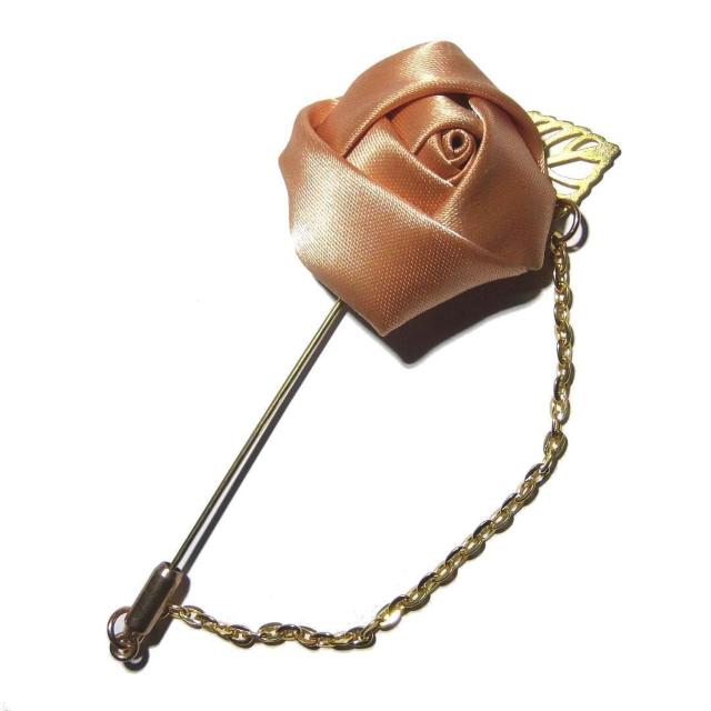 送料無料 バラ 薔薇 チェーン付き ラペルピン コサージュ 茶色 ローズ < 男性アクセサリー/時計  送料無料 バラ 薔薇 チェーン付き ラペルピン コサージュ 茶色 ローズ  < 男性アクセサリー/時計の