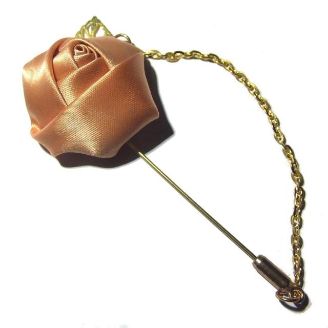 送料無料 バラ 薔薇 チェーン付き ラペルピン コサージュ 茶色 ローズ < 男性アクセサリー/時計  送料無料 バラ 薔薇 チェーン付き ラペルピン コサージュ 茶色 ローズ < 男性アクセサリー/時計の