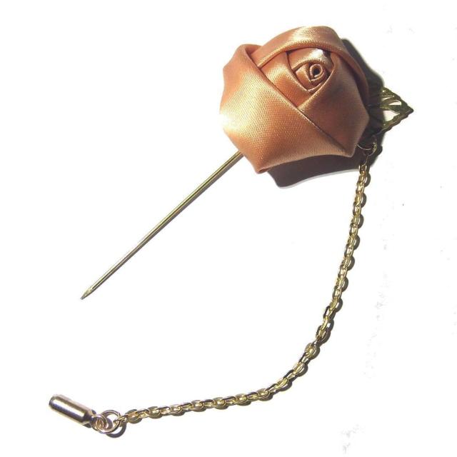 送料無料 バラ 薔薇 チェーン付き ラペルピン コサージュ 茶色 ローズ < 男性アクセサリー/時計  送料無料 バラ 薔薇 チェーン付き ラペルピン コサージュ 茶色 ローズ < 男性アクセサリー/時計の