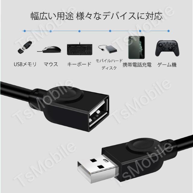 USB延長ケーブル 1.5m USB2.0 延長コード1. < PC本体/周辺機器  USB延長ケーブル 1.5m USB2.0 延長コード1. < PC本体/周辺機器の
