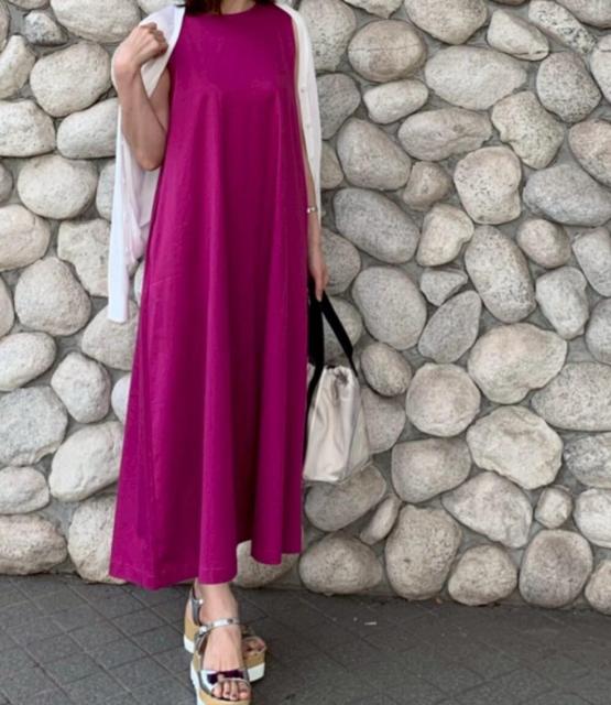 ◆UNIQLO/ユニクロ◆マーセライズコットンAラインロングワンピース(ノースリーブ)★ピンクS*美品*夏秋コーデ♪ < ブランド ◆UNIQLO/ユニクロ◆マーセライズコットンAラインロングワンピース(ノースリーブ)★ピンクS*美品*夏秋コーデ♪ < ブランドの