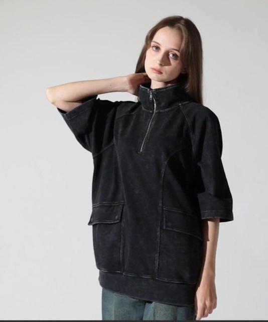 新品 未開封【CLEL】Vintage Design Short Sleeve Half Zip T-shirts < 女性ファッション 新品 未開封【CLEL】Vintage Design Short Sleeve Half Zip T-shirts < 女性ファッションの