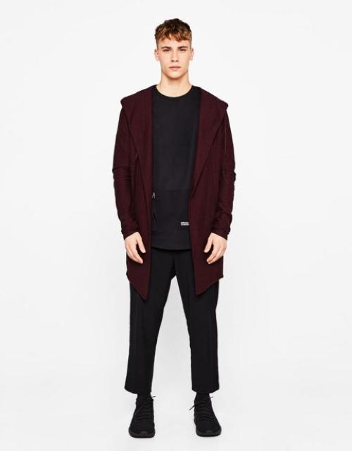 Bershka ベルシュカ フード付き ケープ ロングパーカー/メンズ/XS/ボルドー☆新品 < ブランド Bershka ベルシュカ フード付き ケープ ロングパーカー/メンズ/XS/ボルドー☆新品 < ブランドの