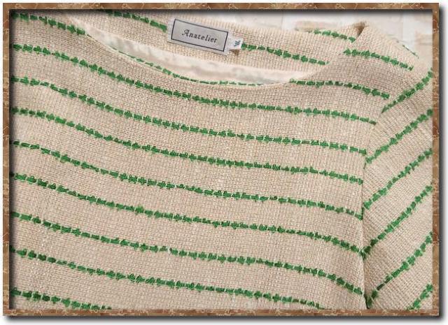 アナトリエ ボーダーワンピース ベージュ×緑 < ブランド アナトリエ ボーダーワンピース ベージュ×緑 < ブランドの