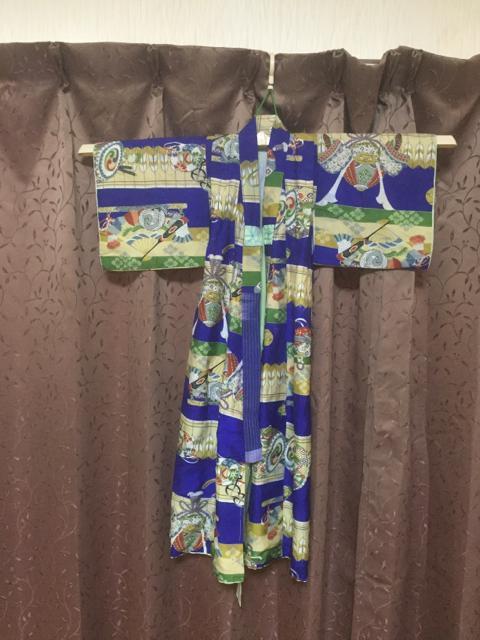 1066.未使用☆年代物  子供和装☆鶴☆兜柄 < ペット/手芸/園芸  1066.未使用☆年代物  子供和装☆鶴☆兜柄  < ペット/手芸/園芸の