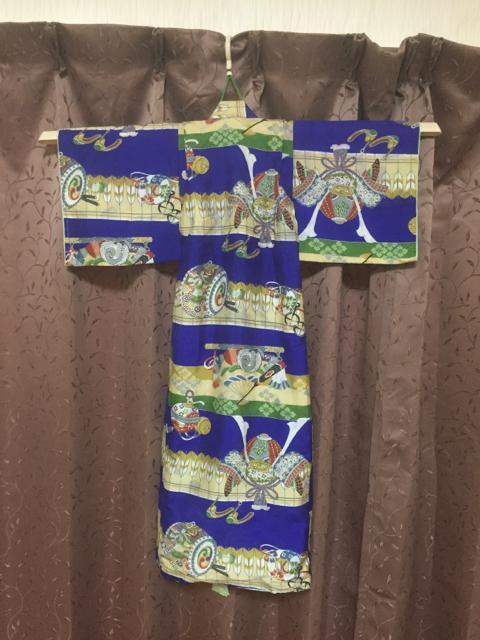 1066.未使用☆年代物  子供和装☆鶴☆兜柄 < ペット/手芸/園芸  1066.未使用☆年代物  子供和装☆鶴☆兜柄 < ペット/手芸/園芸の