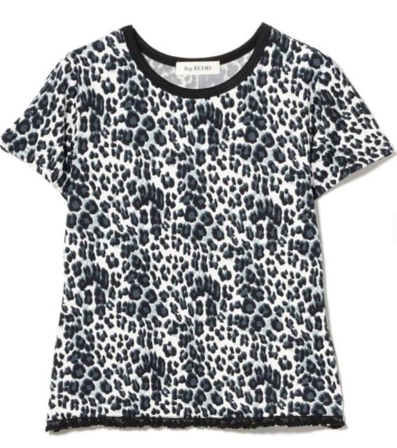 レディース レオパード プリント レース ヘム Tシャツ < 女性ファッション  レディース レオパード プリント レース ヘム Tシャツ  < 女性ファッションの