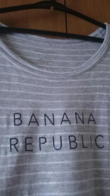 BANANA REPUBLIC バナナリパブリック☆ボーダー×ロゴTシャツ★グレー☆ < ブランド  BANANA REPUBLIC バナナリパブリック☆ボーダー×ロゴTシャツ★グレー☆ < ブランドの