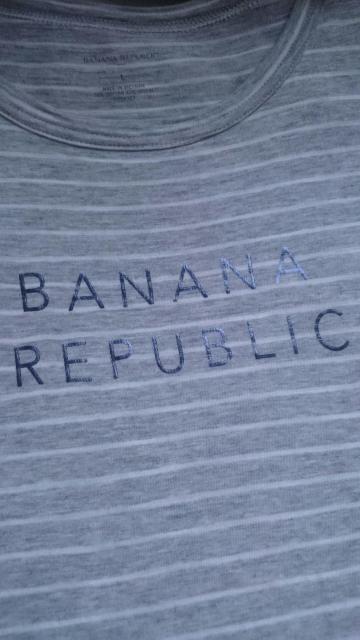 BANANA REPUBLIC バナナリパブリック☆ボーダー×ロゴTシャツ★グレー☆ < ブランド  BANANA REPUBLIC バナナリパブリック☆ボーダー×ロゴTシャツ★グレー☆ < ブランドの