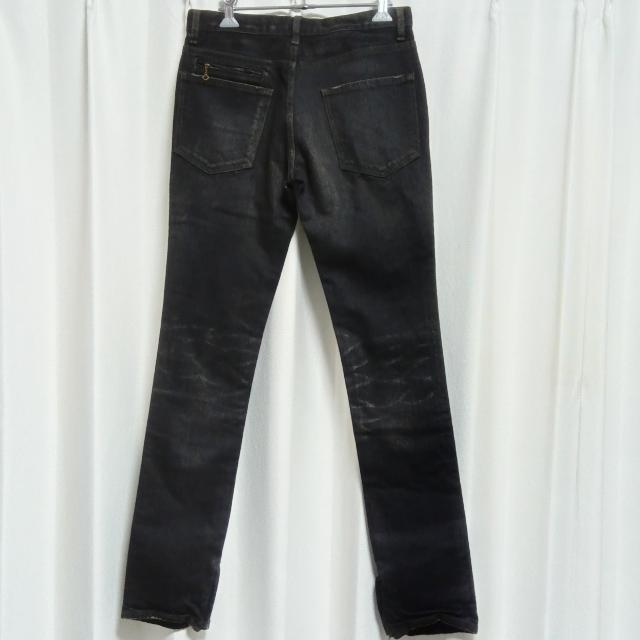 LOUNGE LIZARD ユーズド加工 裾ファスナー デニムパンツ サイズ1 黒 ブラック ラウンジリザード ジーンズ ジーパン < ブランド  LOUNGE LIZARD ユーズド加工 裾ファスナー デニムパンツ サイズ1 黒 ブラック ラウンジリザード ジーンズ ジーパン < ブランドの