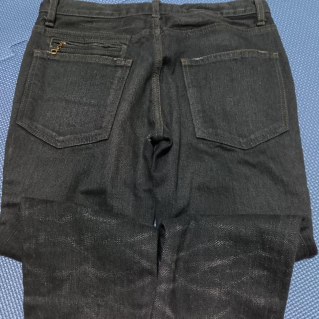 LOUNGE LIZARD ユーズド加工 裾ファスナー デニムパンツ サイズ1 黒 ブラック ラウンジリザード ジーンズ ジーパン < ブランド  LOUNGE LIZARD ユーズド加工 裾ファスナー デニムパンツ サイズ1 黒 ブラック ラウンジリザード ジーンズ ジーパン < ブランドの