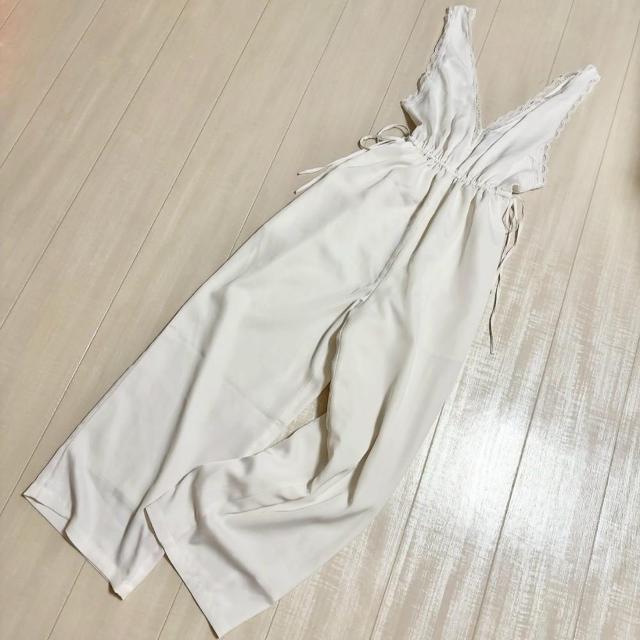 ◆w closet/ダブルクローゼット◆レースオールインワン★ホワイトF*サテン生地*海外リゾートコーデ♪ < ブランド ◆w closet/ダブルクローゼット◆レースオールインワン★ホワイトF*サテン生地*海外リゾートコーデ♪ < ブランドの