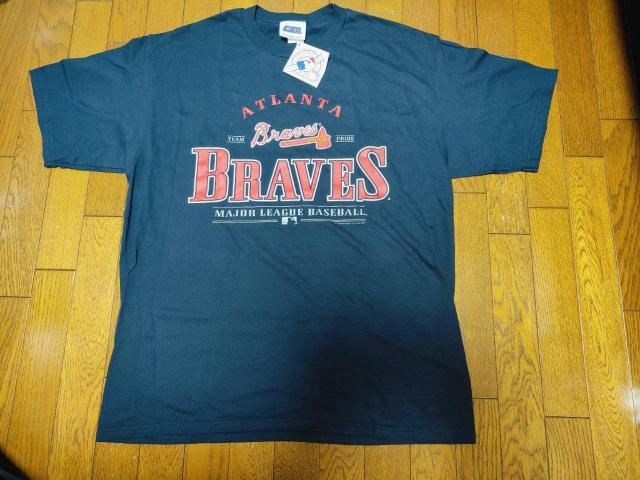 MLB �A�g�����^�u���[�u�X Atlanta BRAVES T�V���c XL �l�C�r�[ �^�O�t  �� �j���t�@�b�V������ 