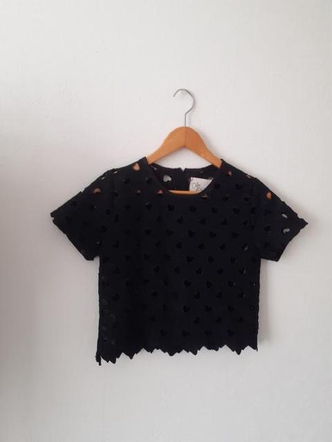 Only love daily◆ブラック 黒 ハートシースルー セットアップ カットソー&スカート◆M < 女性ファッション  Only love daily◆ブラック 黒 ハートシースルー セットアップ カットソー&スカート◆M < 女性ファッションの