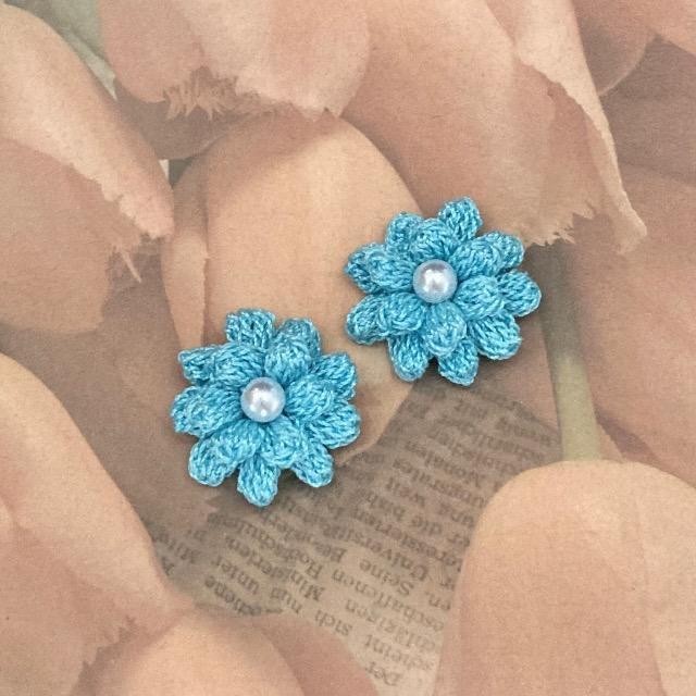 ハンドメイド♪レース編み かぎ針編み お花モチーフ2個セット < 女性ファッション  ハンドメイド♪レース編み かぎ針編み お花モチーフ2個セット  < 女性ファッションの