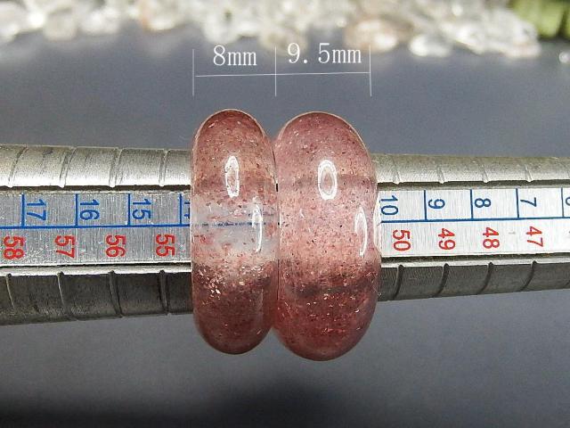 ストロベリークォーツ指輪バンドリング約19号透明度有り愛と美天然石幅9.5mm < 女性アクセサリー/時計  ストロベリークォーツ指輪バンドリング約19号透明度有り愛と美天然石幅9.5mm < 女性アクセサリー/時計の