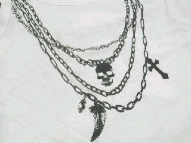 ロック.オラオラ♪スカル&フェザーチェーンネックプリント タンクトップ < 男性ファッション ロック.オラオラ♪スカル&フェザーチェーンネックプリント タンクトップ < 男性ファッションの