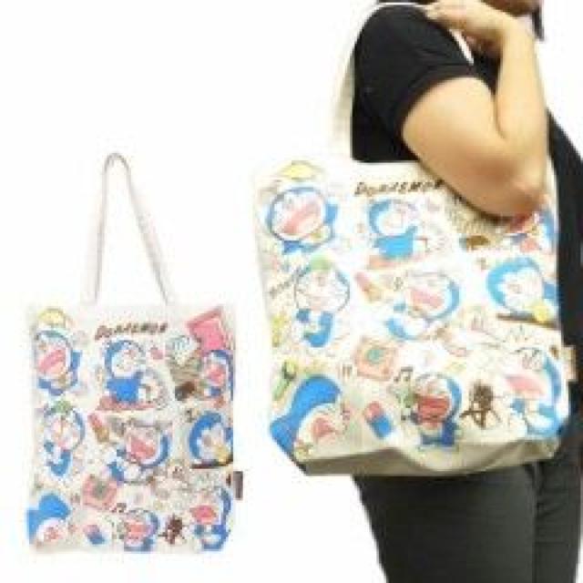 《New》ドラえもん★通勤.通学のサブバッグに…コットン*トートバッグ < 女性ファッション  《New》ドラえもん★通勤.通学のサブバッグに…コットン*トートバッグ < 女性ファッションの