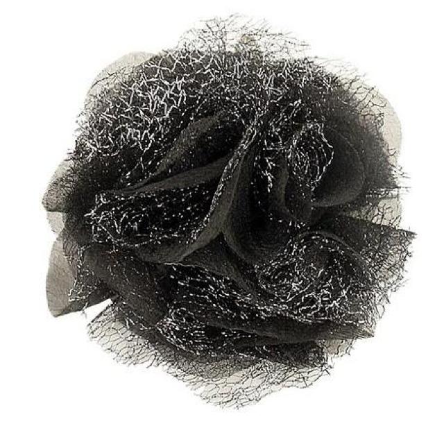 ラメ&銀糸入り シフォン コサージュ ブラック★新品 < 女性アクセサリー/時計  ラメ&銀糸入り シフォン コサージュ ブラック★新品 < 女性アクセサリー/時計の