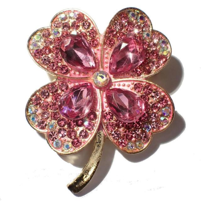 大きめ ピンク色 四葉のクローバー クローバー ピンブローチ ブローチ ラペルピン コサージュ ピンバッジ バッジ ラインストーン < 男性アクセサリー/時計 大きめ ピンク色 四葉のクローバー クローバー ピンブローチ ブローチ ラペルピン コサージュ ピンバッジ バッジ ラインストーン < 男性アクセサリー/時計の