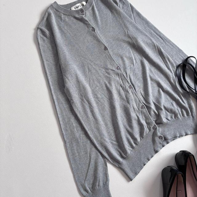 ◆未使用◆エンフォルド◆カシミヤ混ニットカーディガン◆シンプル◆グレー◆M◆ < ブランド  ◆未使用◆エンフォルド◆カシミヤ混ニットカーディガン◆シンプル◆グレー◆M◆ < ブランドの