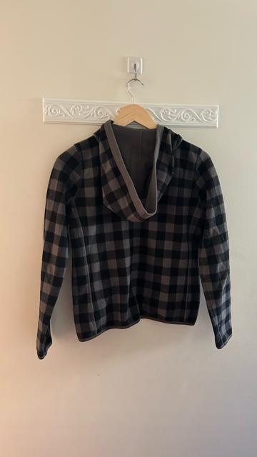 ユニクロ ブロックチェック フリースパーカー 長袖 ジップアップ 黒 ブラック L < ブランド ユニクロ ブロックチェック フリースパーカー 長袖 ジップアップ 黒 ブラック L < ブランドの