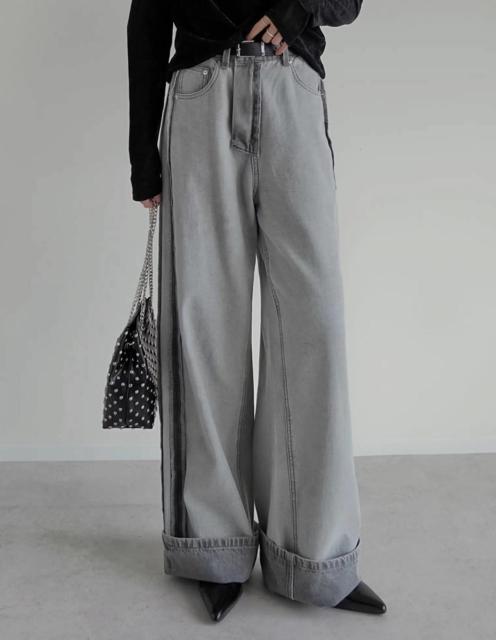 新品!!◆Re:EDIT/リエディ◆ワイドストレートリバースデニム★グレーS*秋冬コーデ♪ < 女性ファッション 新品!!◆Re:EDIT/リエディ◆ワイドストレートリバースデニム★グレーS*秋冬コーデ♪ < 女性ファッションの