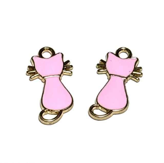 5247 カラー猫ちゃん ピンク2個 金属パーツ アクセサリーチャーム ハンドメイド材料 エナメル樹脂 ねこネコ < 女性ファッション 5247 カラー猫ちゃん ピンク2個 金属パーツ アクセサリーチャーム ハンドメイド材料 エナメル樹脂 ねこネコ < 女性ファッションの