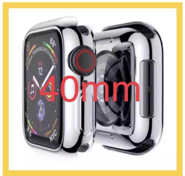 アップル Apple Watch Series 4-6/SE- 40mm ソフトカバー 画面・側面・全周保護 シルバーメッキタイプ < 家電/AV  アップル Apple Watch Series 4-6/SE- 40mm ソフトカバー 画面・側面・全周保護 シルバーメッキタイプ  < 家電/AVの