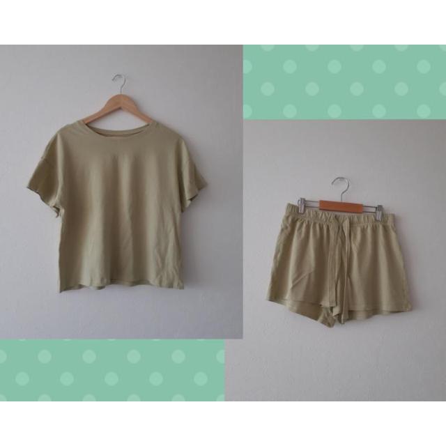 GU◆ Tシャツ ショートパンツ 上下セット M(ルームウェア◆グリーン) < ブランド  GU◆ Tシャツ ショートパンツ 上下セット M(ルームウェア◆グリーン)  < ブランドの