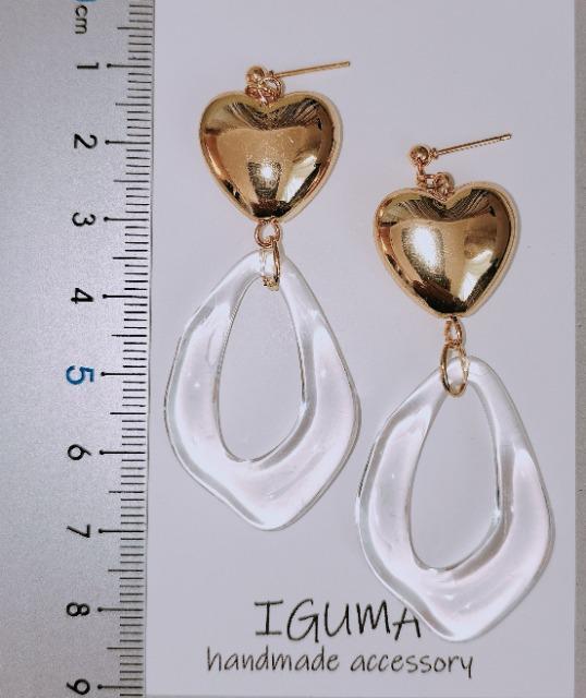 ハンドメイド ピアス イヤリング ハート フープ < 女性ファッション  ハンドメイド ピアス イヤリング ハート フープ < 女性ファッションの