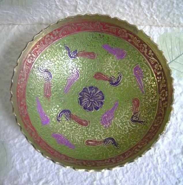 ☆即決☆真鍮製*彩色供物皿 14.4センチ(黄緑) < インテリア/ライフ  ☆即決☆真鍮製*彩色供物皿 14.4センチ(黄緑) < インテリア/ライフの