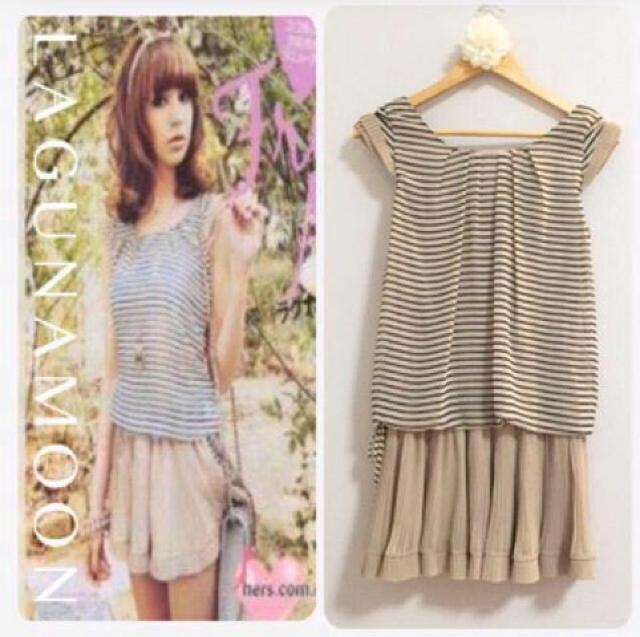 セール●藤井リナ●定価7,980円●フレアボーダーワンピース < ブランド セール●藤井リナ●定価7,980円●フレアボーダーワンピース < ブランドの