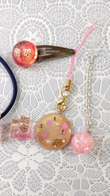 桜のレジンアクセサリーセット  ハンドメイド < 女性ファッション  桜のレジンアクセサリーセット  ハンドメイド < 女性ファッションの