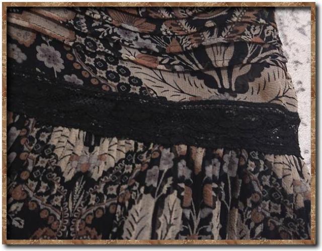 フラジール レース付きプリントシフォンスカート 黒 < ブランド フラジール レース付きプリントシフォンスカート 黒 < ブランドの